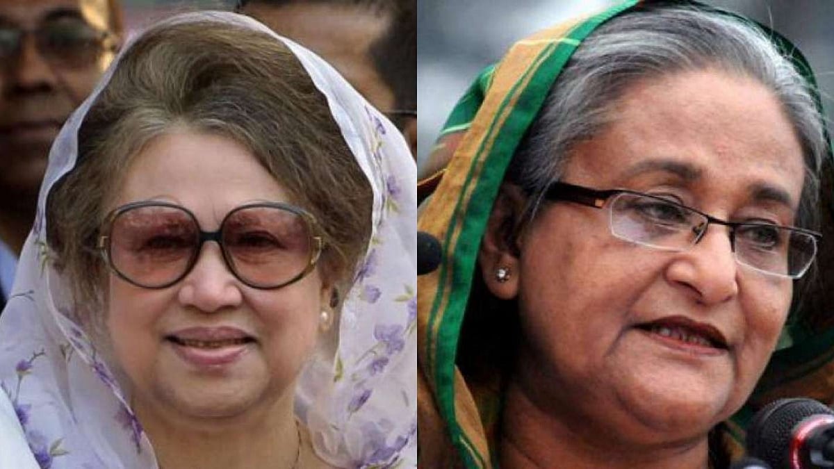 PTI : Former Bangladesh PMs Khaleda Zia (L) and Sheikh Hasina (R)